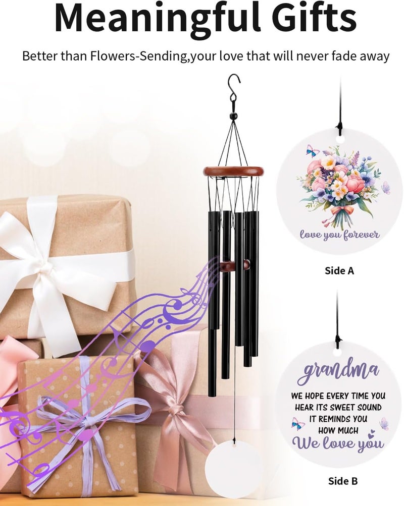 BeauGift Gifts for Grandma, Wind Chimes Grandma Christmas Birthday Gifts, Thanksgiving Day Mothers Day Windchime Gift, Home Decor Keepsake for Grandmother Nana Gigi from Granddaughter Grandson - Image 4